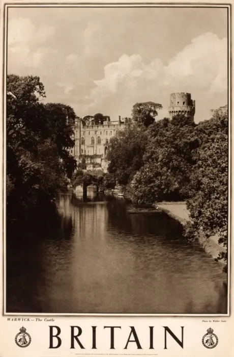 Framed Print : Britain poster, Warwick Castle Framed Print : Britain poster, Warwick Castle