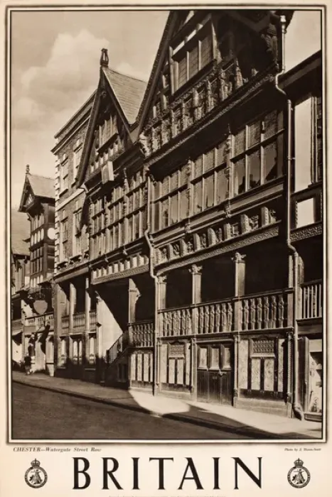 Framed Print : Britain poster, Watergate Street Row, Chester Framed Print : Britain poster, Watergate Street Row, Chester