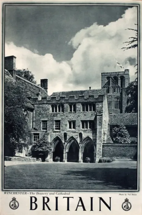 Framed Print : Britain poster, Winchester Deanery and Cathedral Framed Print : Britain poster, Winchester Deanery and Cathedral