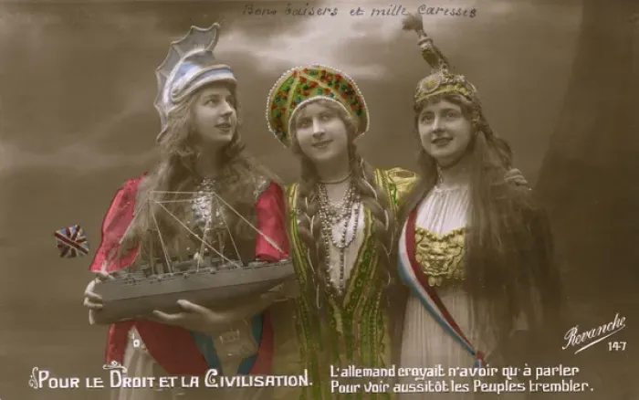 Framed Print : Britain Russia & France join forces for good of Civilisation Framed Print : Britain Russia & France join forces for good of Civilisation