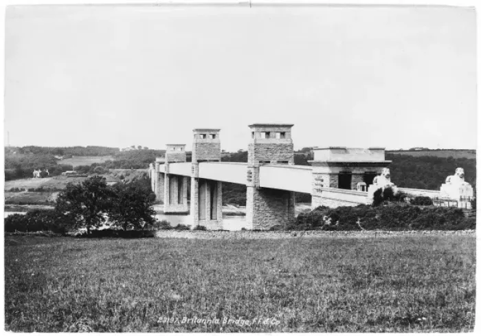 Framed Print : Britannia Bridge - 1890 Framed Print : Britannia Bridge - 1890