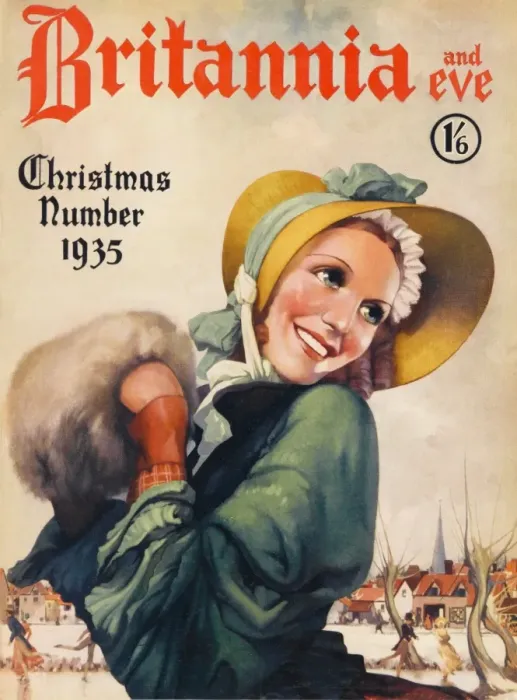 Framed Print : Britannia and Eve Christmas cover 1935 Framed Print : Britannia and Eve Christmas cover 1935