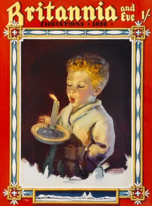 Framed Print : Britannia and Eve Christmas cover 1939 Framed Print : Britannia and Eve Christmas cover 1939