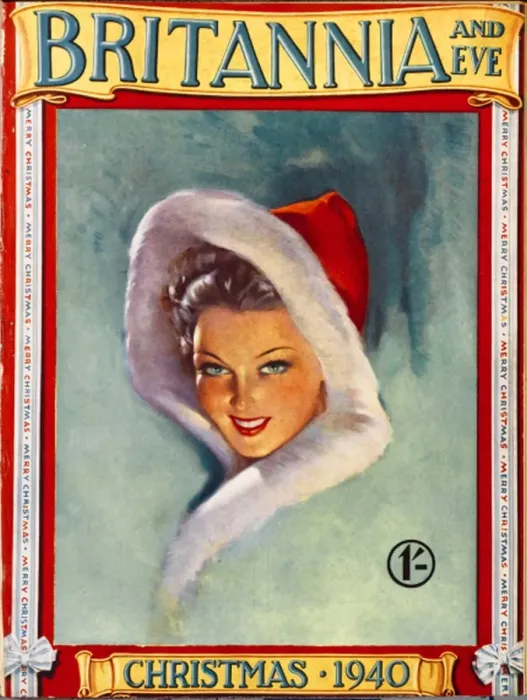 Framed Print : Britannia and Eve Christmas cover 1940 Framed Print : Britannia and Eve Christmas cover 1940