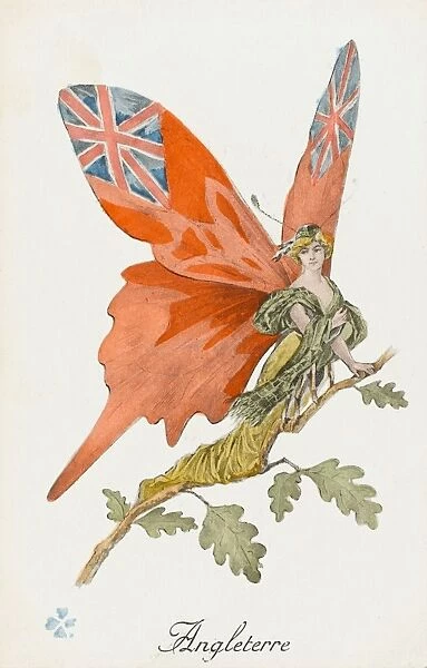 Britannia as a patriotic Butterfly - WWI