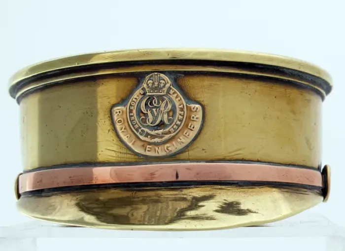 Framed Print : British 18 pounder shell case - an Army Service cap Framed Print : British 18 pounder shell case - an Army Service cap