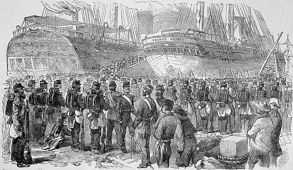 The British 34th Regiment leaving the Crimea, 1856