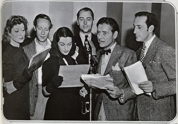 Framed Print : British actors at a microphone Framed Print : British actors at a microphone
