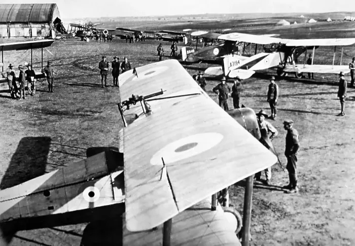 Framed Print : British airfield somewhere in Europe - WW1 Framed Print : British airfield somewhere in Europe - WW1