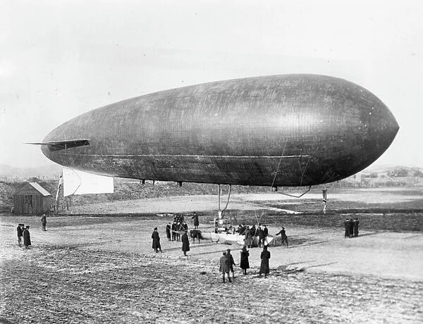 British airship Beta at Firminy, France, WW1