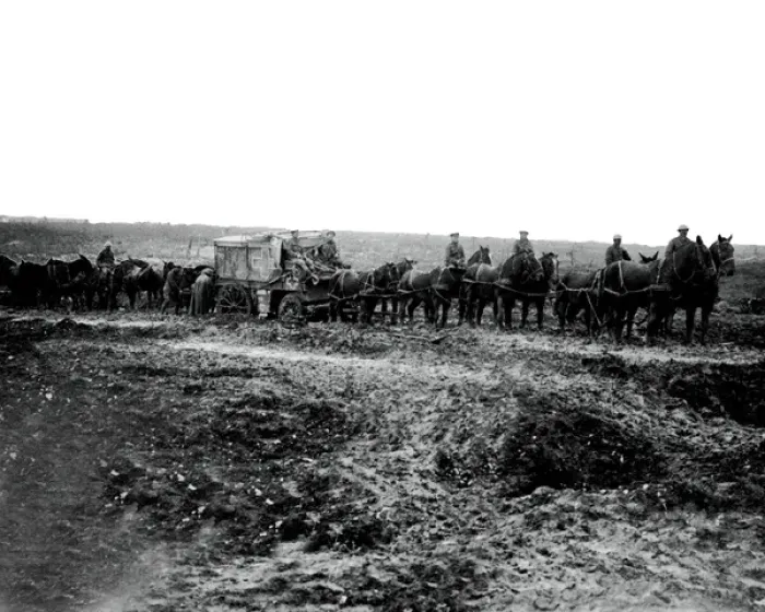 Framed Print : British ambulance and horses, Western Front, WW1 Framed Print : British ambulance and horses, Western Front, WW1