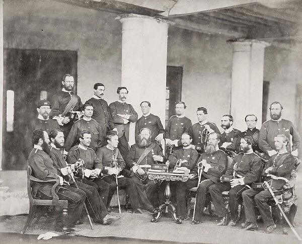 British army India, officers of the 107th Regiment 1863