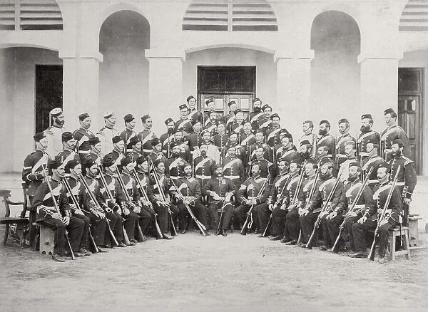 British army in India officers of the 77th Regiment, 1860s