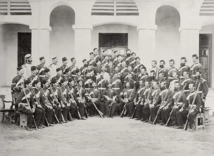 Framed Print : British army in India officers of the 77th Regiment, 1860s Framed Print : British army in India officers of the 77th Regiment, 1860s