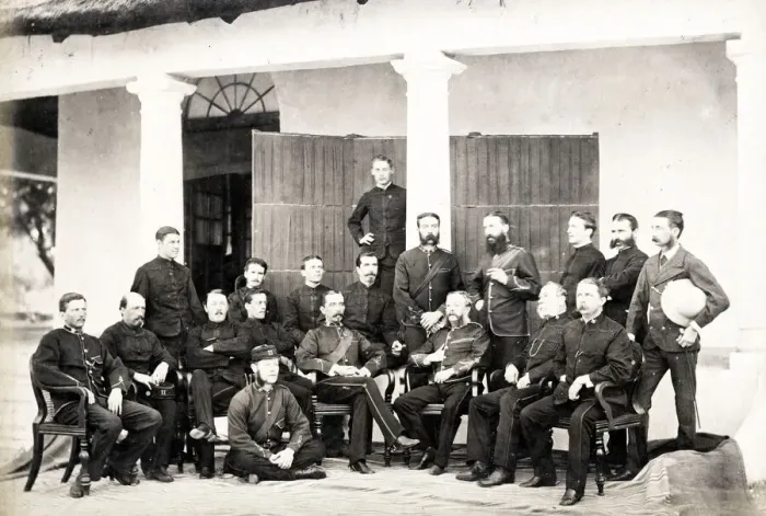 Framed Print : British army officers India 19thc. possibly 11th regiment o Framed Print : British army officers India 19thc. possibly 11th regiment o