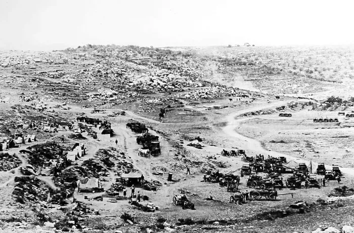 Framed Print : British Army transport park in the Judean Hills during WW1 Framed Print : British Army transport park in the Judean Hills during WW1
