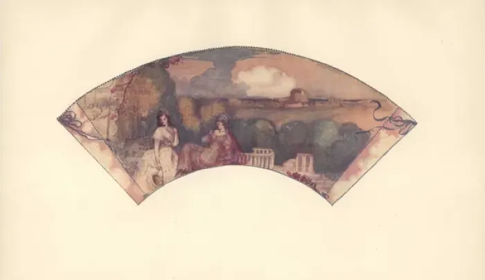 Framed Print : British art nouveau fan design on silk by Frank Conder Framed Print : British art nouveau fan design on silk by Frank Conder