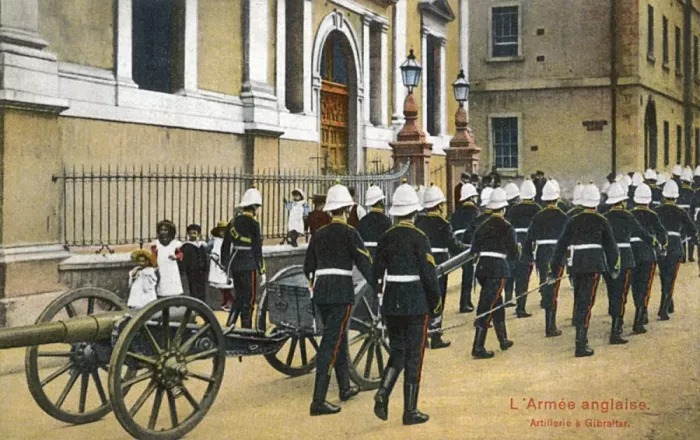 Framed Print : British artillery marching, Gibraltar Framed Print : British artillery marching, Gibraltar