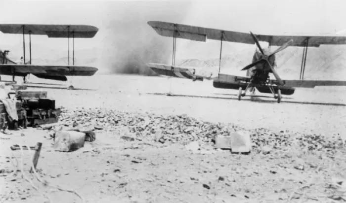 Framed Print : British biplanes in dust storm, Gayadah, Middle East, WW1 Framed Print : British biplanes in dust storm, Gayadah, Middle East, WW1