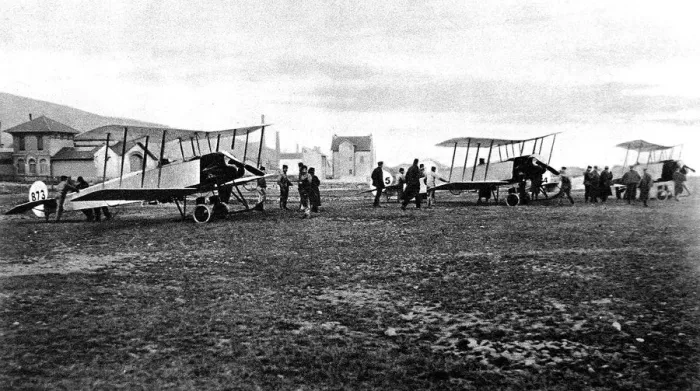 Framed Print : British biplanes about to start for Friedrichshafen Framed Print : British biplanes about to start for Friedrichshafen