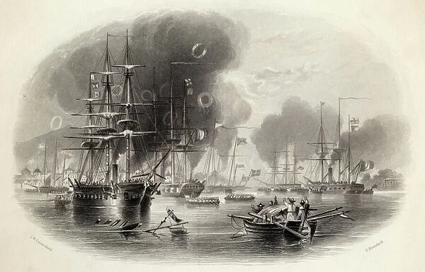 British bombarding Canton, First Opium War
