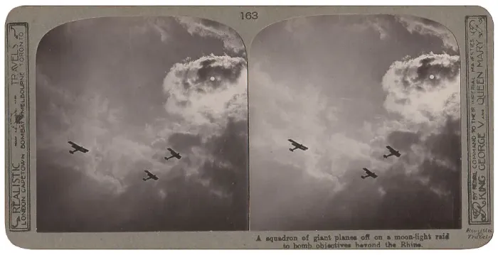 Framed Print : British bomber squadron on night flight, WW1 Framed Print : British bomber squadron on night flight, WW1