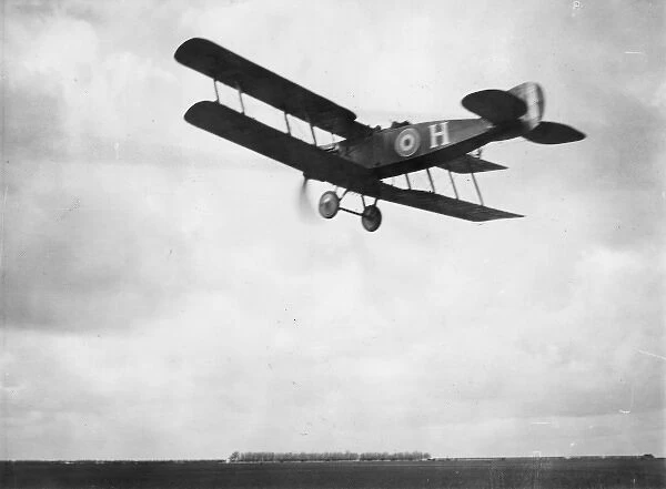 British Bristol fighter plane in flight, WW1