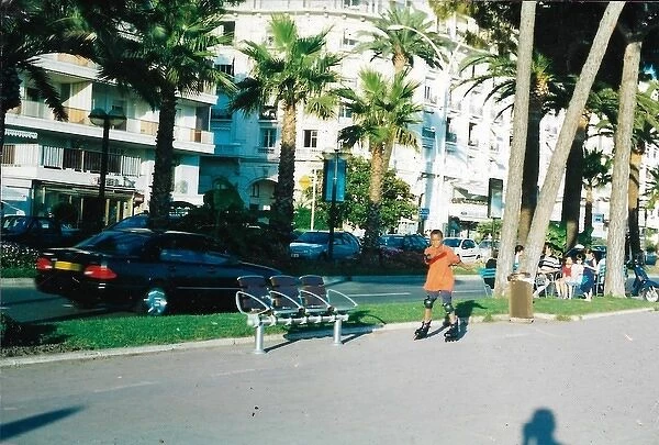 British Caribbean Heritage - Boy roller skating in Cannes, F