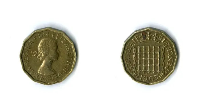 Framed Print : British coin, Elizabeth II threepenny bit Framed Print : British coin, Elizabeth II threepenny bit
