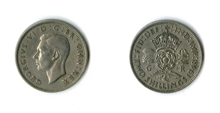 Framed Print : British coin, George VI florin Framed Print : British coin, George VI florin