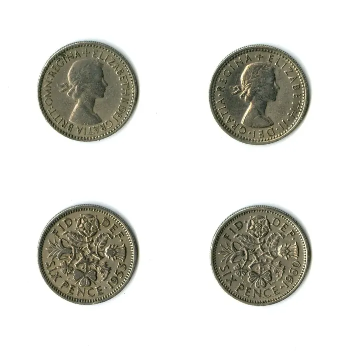 Framed Print : British coins, two Elizabeth II sixpences Framed Print : British coins, two Elizabeth II sixpences
