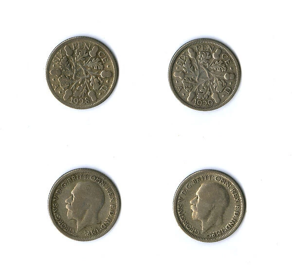 British coins, two George V sixpences