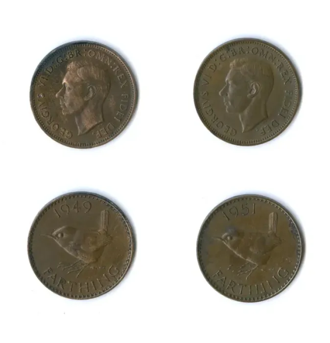 Framed Print : British coins, two George VI farthings Framed Print : British coins, two George VI farthings