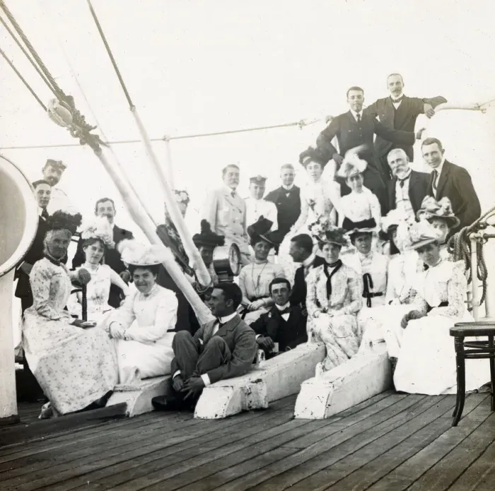 Framed Print : British colonial group on board ocean liner Framed Print : British colonial group on board ocean liner
