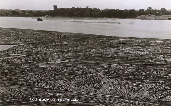 British Columbia, East Canada - River Log Boom at the Mills