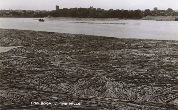 Framed Print : British Columbia, East Canada - River Log Boom at the Mills Framed Print : British Columbia, East Canada - River Log Boom at the Mills