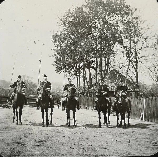 British Country Scene - Five men on horses