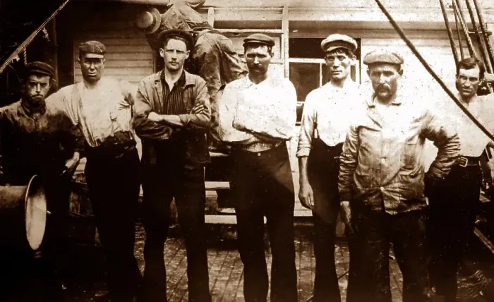 Framed Print : British crew members of Robert Peary's expedition Framed Print : British crew members of Robert Peary's expedition