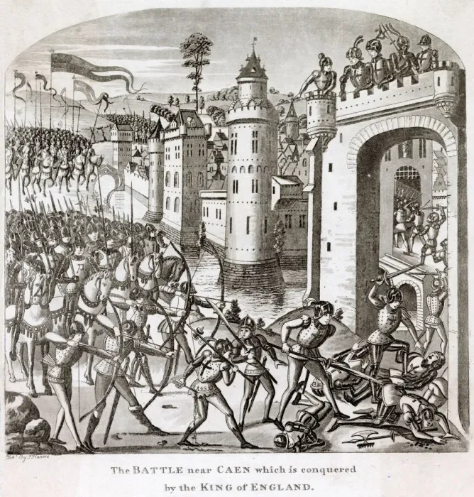 Framed Print : The British, under Edward III, take Caen Date: 1346 Framed Print : The British, under Edward III, take Caen Date: 1346