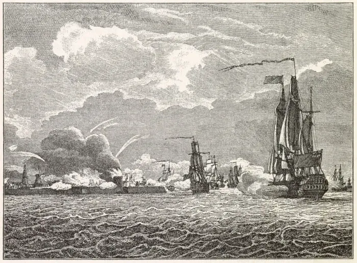 Framed Print : British forces bombard the French garrison at Flushing, on the island of Walcheren Framed Print : British forces bombard the French garrison at Flushing, on the island of Walcheren