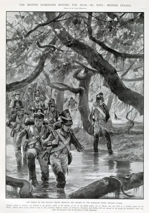 Framed Print : British forces occupy Guyana. Date: 1803 Framed Print : British forces occupy Guyana. Date: 1803