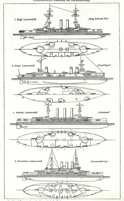 Framed Print : British, French, American and German battleships Framed Print : British, French, American and German battleships