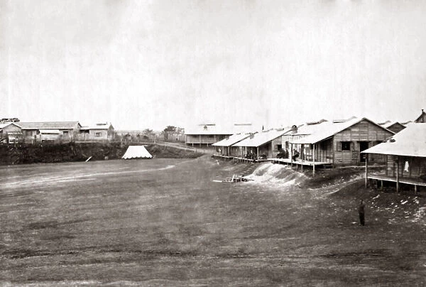 British Garrison Parade Ground, The Bluff, Yokohama, Japan 1870s. Date: 1870s