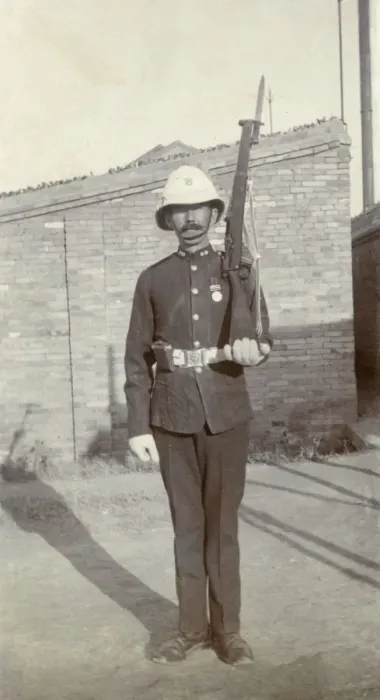 Framed Print : British guard in Peking, China Framed Print : British guard in Peking, China