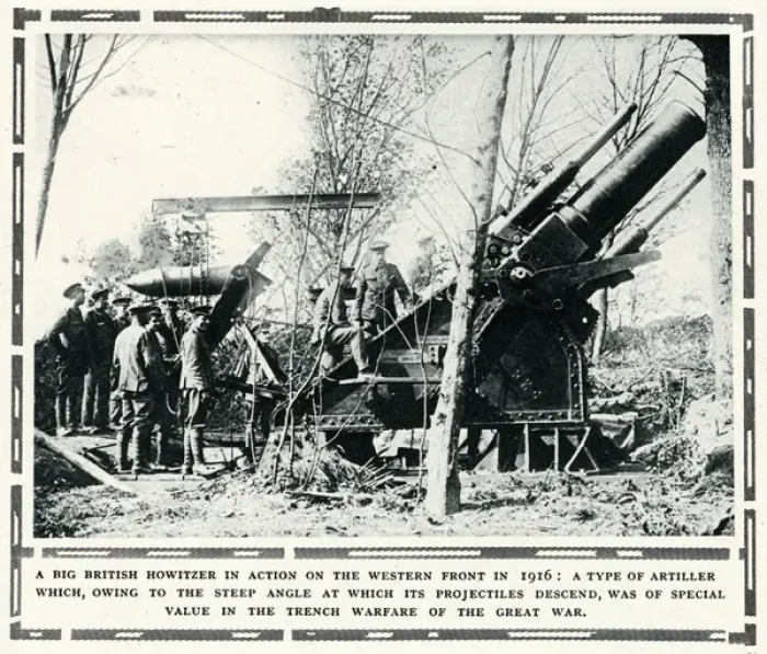 Framed Print : British Howitzer in action on Western Front Framed Print : British Howitzer in action on Western Front