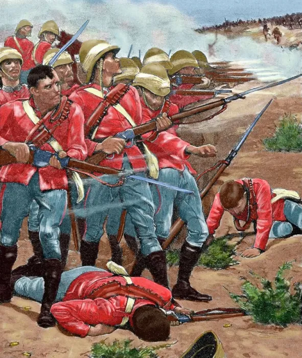 Framed Print : British imperialism. Sudan. Africa. English army attacking Framed Print : British imperialism. Sudan. Africa. English army attacking