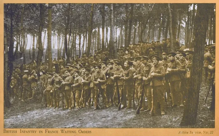 Framed Print : British Infantry in France awaiting orders - WWI Framed Print : British Infantry in France awaiting orders - WWI