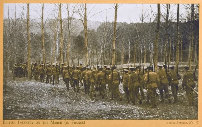 Framed Print : British Infantry Marching to the front - France, WWI Framed Print : British Infantry Marching to the front - France, WWI