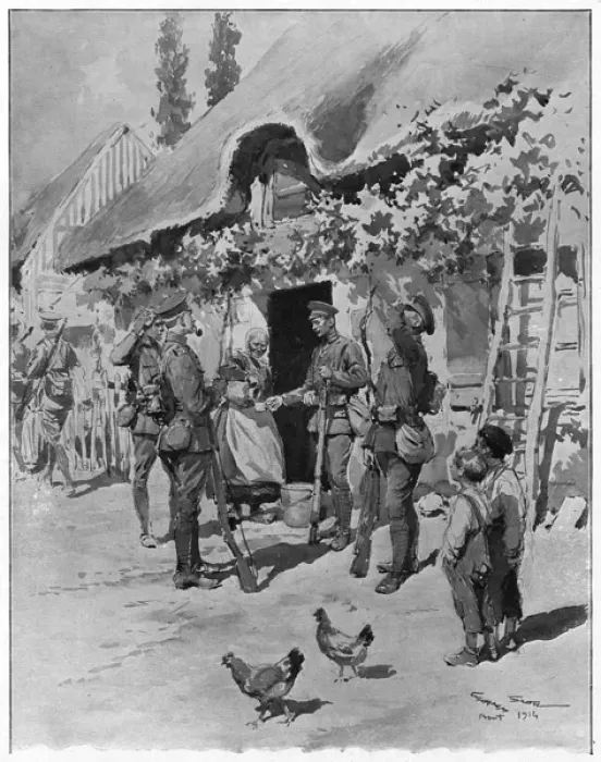 Framed Print : British infantry in Normandy 1914 Framed Print : British infantry in Normandy 1914
