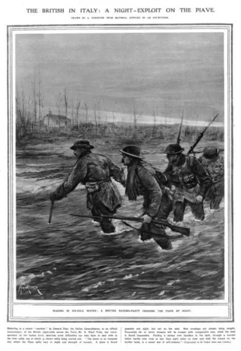 Framed Print : British in Italy, WW1, night exploit on the Piave 1918 Framed Print : British in Italy, WW1, night exploit on the Piave 1918